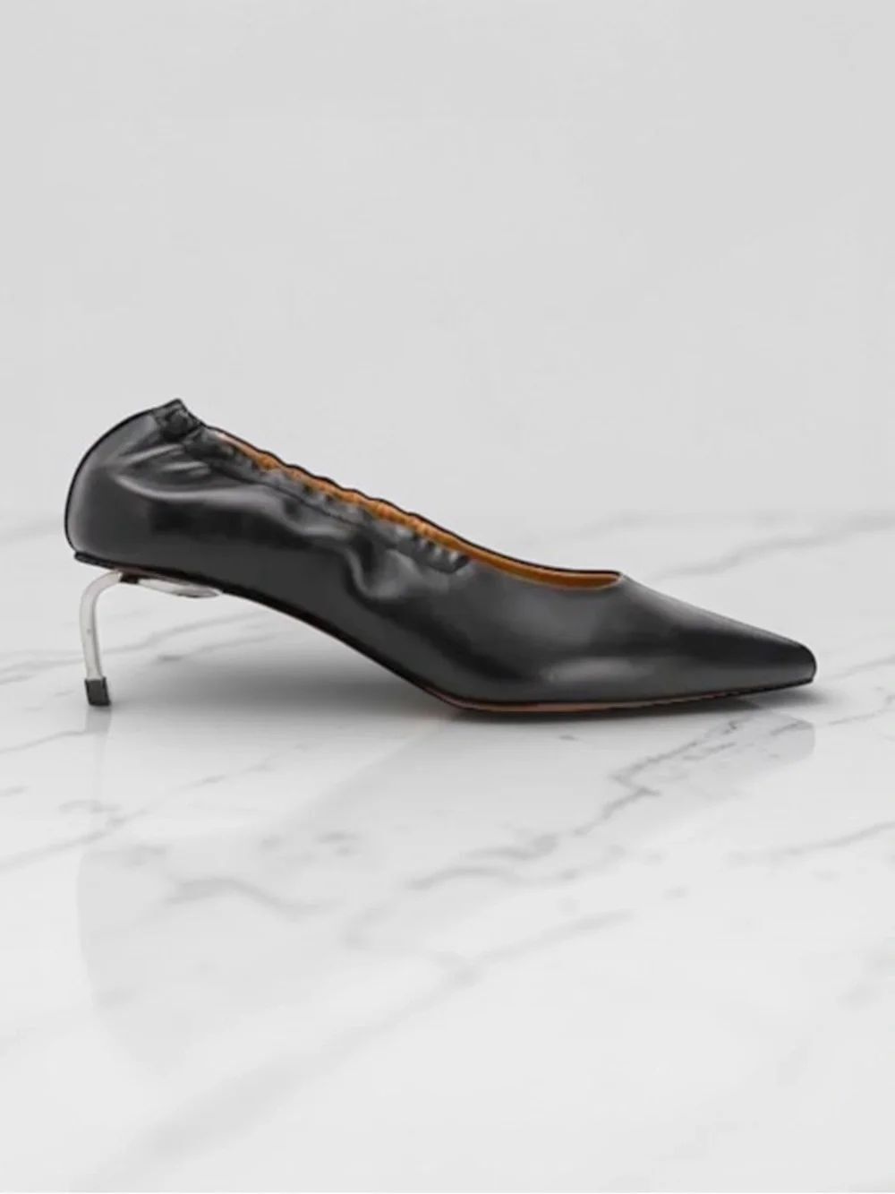 NWOB ROBERT CLERGERIE AMANT Leather Metal Heel Pumps 37.5